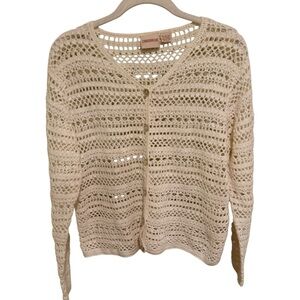 Crochet Coastal Cream Cardigan - Worn Once - Size Medium